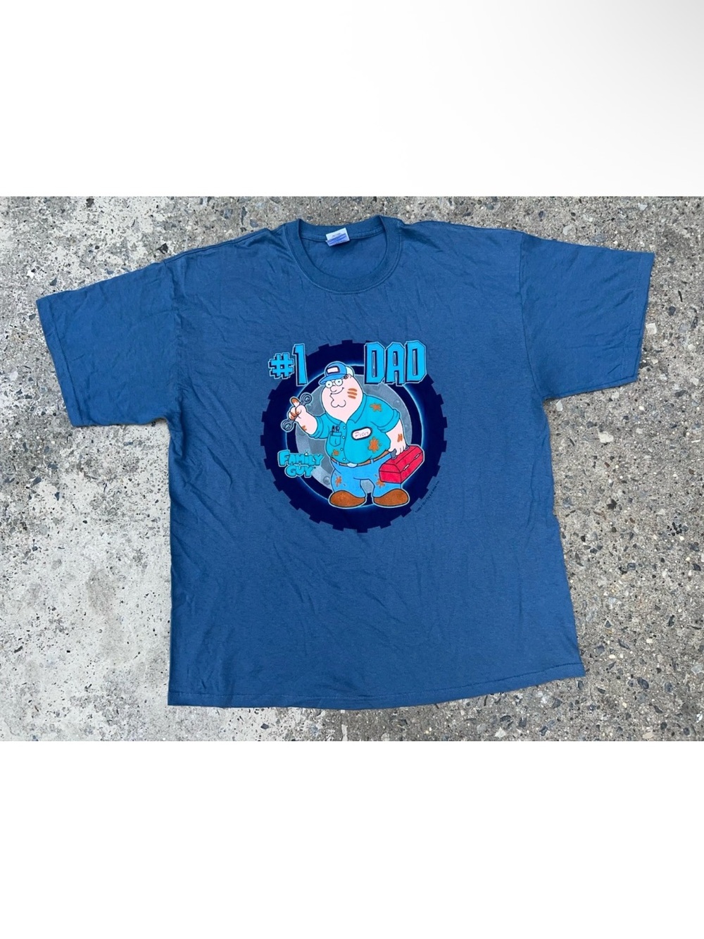 Vintage 2009 Fox Family Guy #1 Dad Peter Griffin Shirt XL Blue